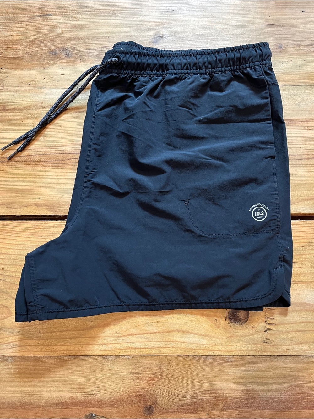 ALLBIRDS XL Black Natural Run Merino Wool Shorts Logo Pocket Lo Carbon Footprint